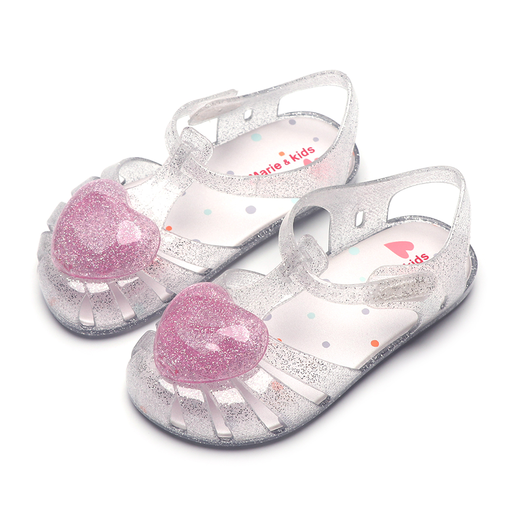 마리앤키즈 여아 젤리샌들 여름 하트 반짝이 젤리슈즈 - 상세 이미지 2
