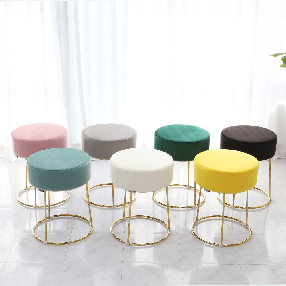 피카소 골드벨벳 인테리어 디자인 카페 원형 다용도 화장대 스툴의자 / 커버 추가가능