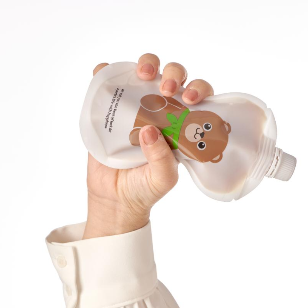 띵파우치 스파우트파우치 음료 주스팩 투명 소분 용기 곰돌이 150ml 50매 - 상세 이미지 3