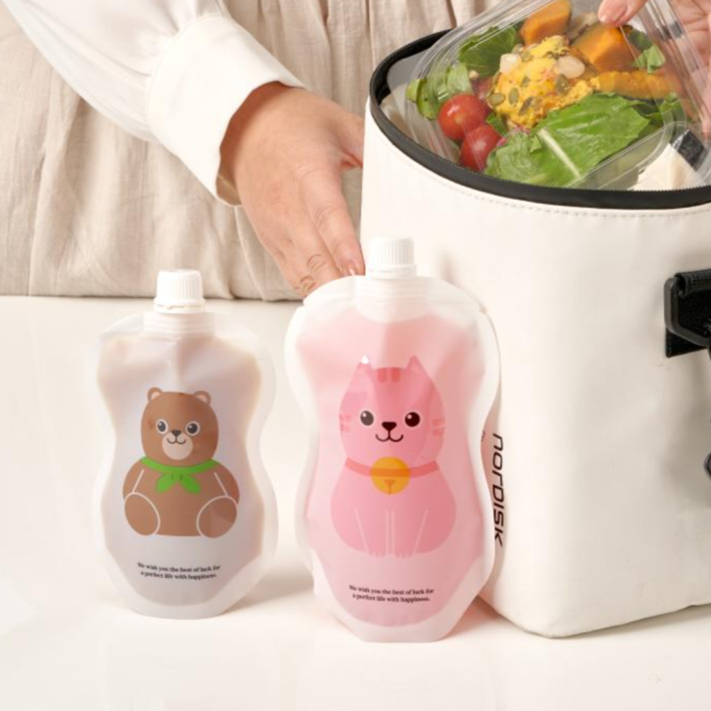 띵파우치 스파우트파우치 음료 주스팩 투명 소분 용기 오리 200ml 50매 - 상세 이미지 5