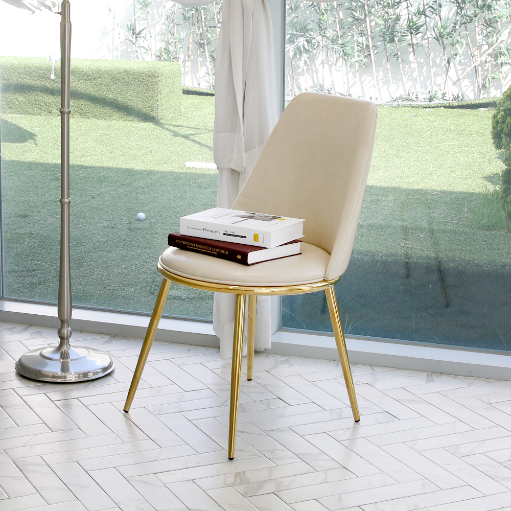 1+1 돌체 인테리어 디자인 카페체어 골드 식탁의자