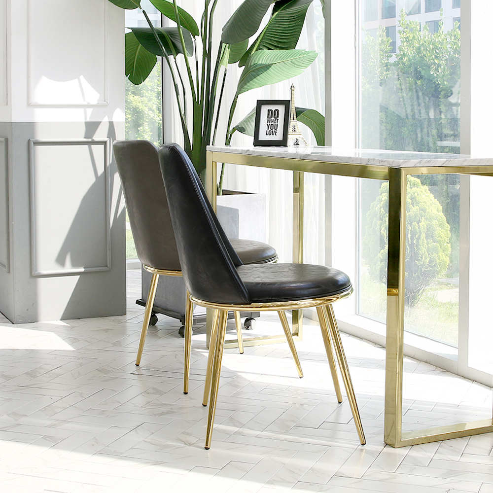 1+1 돌체 인테리어 디자인 카페체어 골드 식탁의자