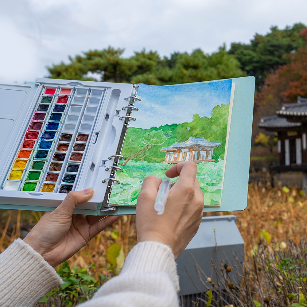 휴대용파레트 미술파레트 고체 물감 팔레트 미술용품 빠레트 종이 케이스 아트에이블 - 상품 이미지