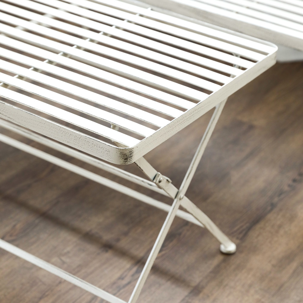 마르세유 화이트 빈티지 철제 야외 가든 테라스 카페 의자 인테리어