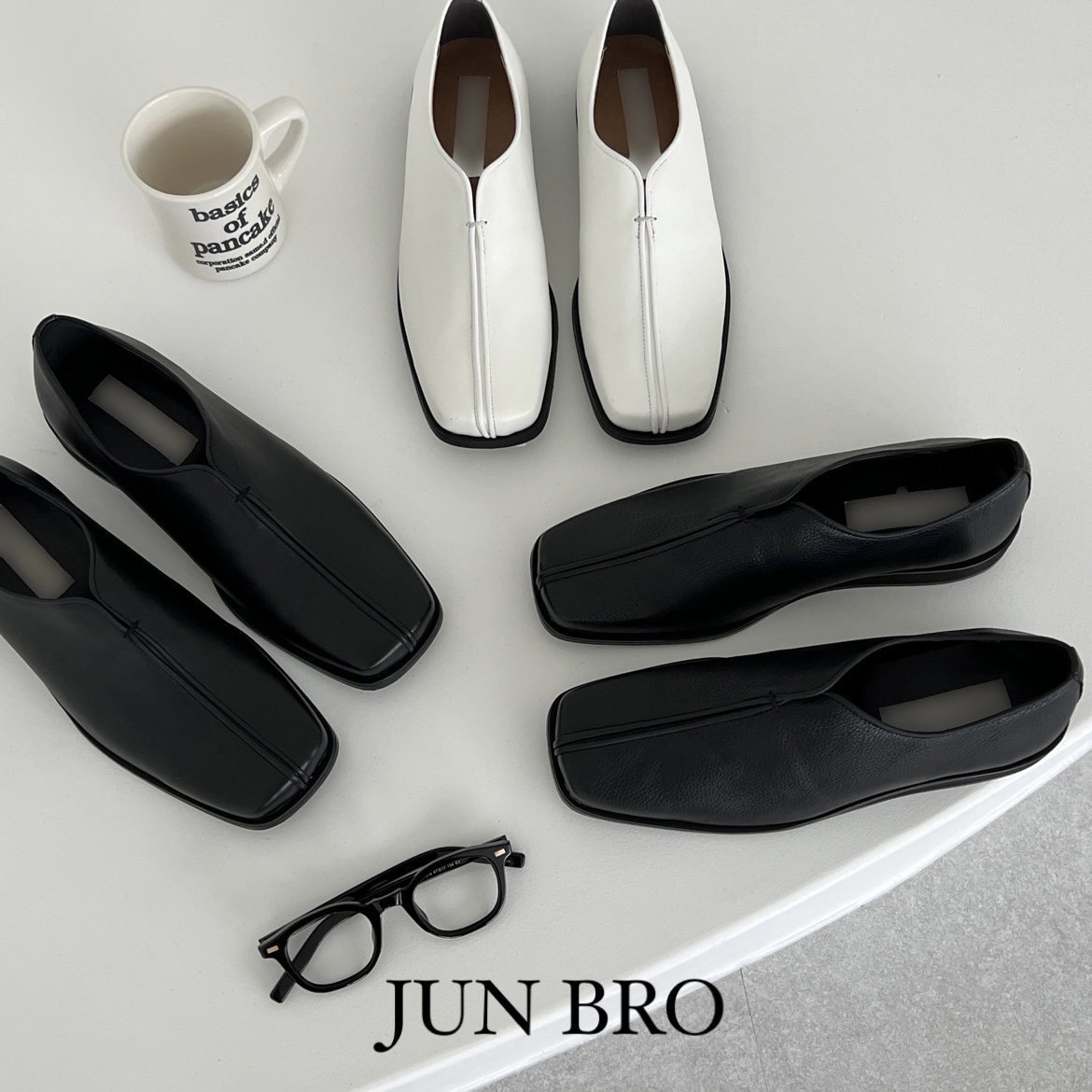 [ 3color ] Opel P.U 스퀘어 라인 뮬 : 준브로junbro