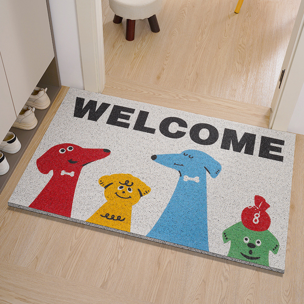 웰컴 현관코일매트 dog 40x60cm 업소용 사무실 출입구 바닥 패턴 현관매트
