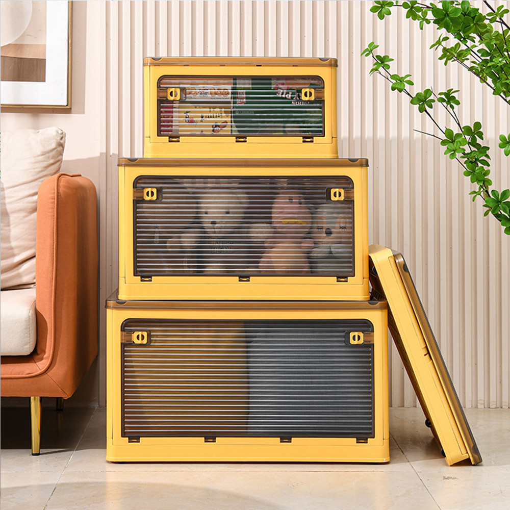 대형 폴딩 리빙박스 옷 수납 정리 투명 화이트 오리지널S