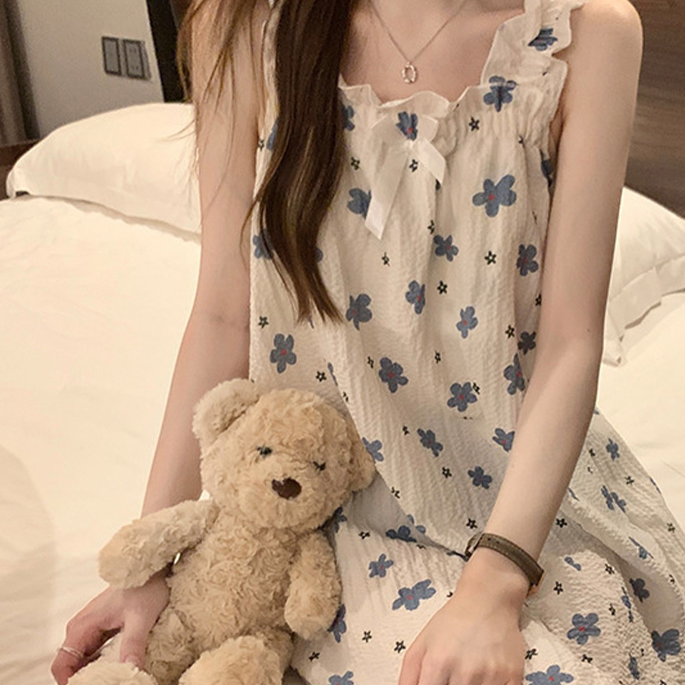 여성 여름 냉감 냉장고 원피스 잠옷 홈웨어 이미지 2