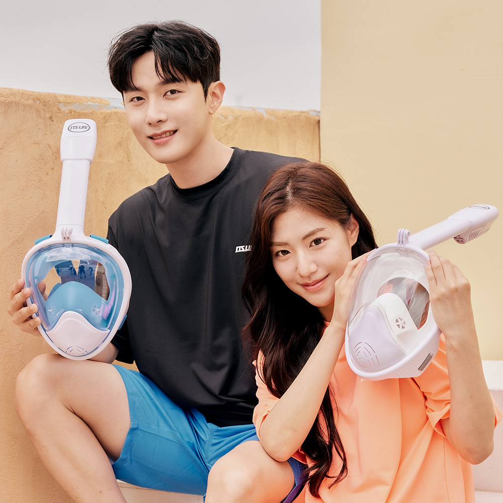 이츠라이프 3세대 스노클링 마스크 프리다이빙 스노클 풀페이스 스노우쿨링 장비 세트 물안경 이미지 7