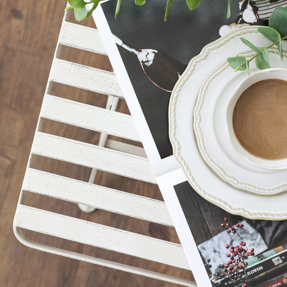 마르세유 화이트 빈티지 철제 야외 가든 테라스 카페 의자 인테리어