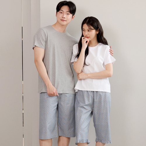 커플 잠옷바지 여성 파자마 반바지 여자 남자 7부 AP7/9-452 드링크 이미지 3