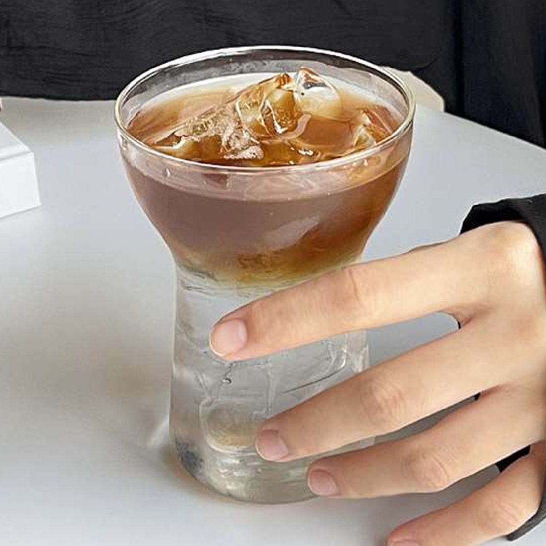 볼륨 플랫화이트잔 아인슈페너 아이스 아메리카노 잔 냉커피 라떼 컵 400ml