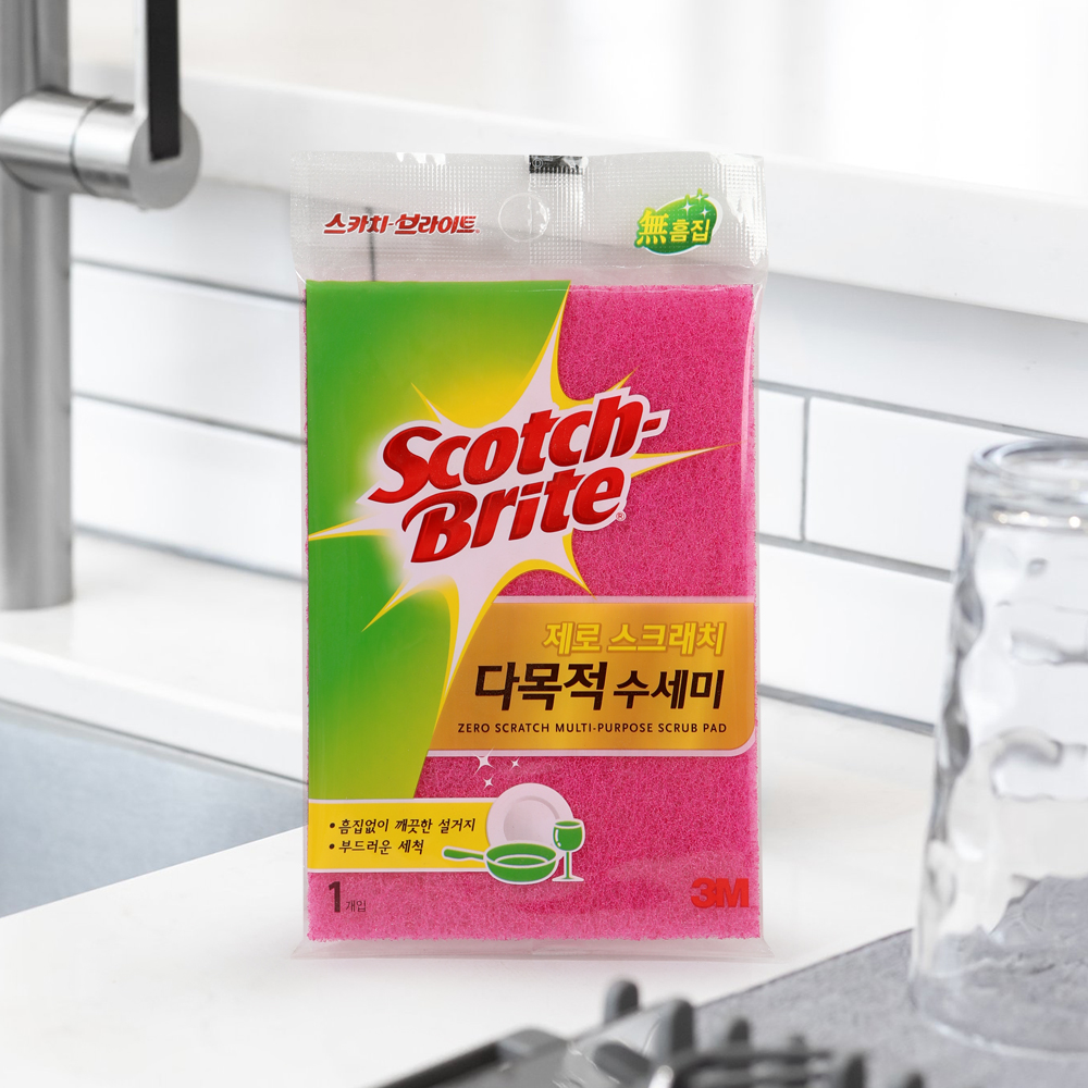 3M 제로 다목적 수세미 제로 스크레치 다용도 수세미