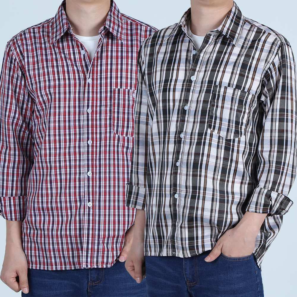 봄 여름 가을 작업복남방 남자 체크남방 작업 워크셔츠 셔켓 빅사이즈