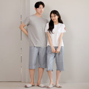 커플 잠옷바지 여성 파자마 반바지 여자 남자 7부 AP7/9-452 드링... 착용 후기 | 사이즈/핏 총정리 - 상품 이미지 4