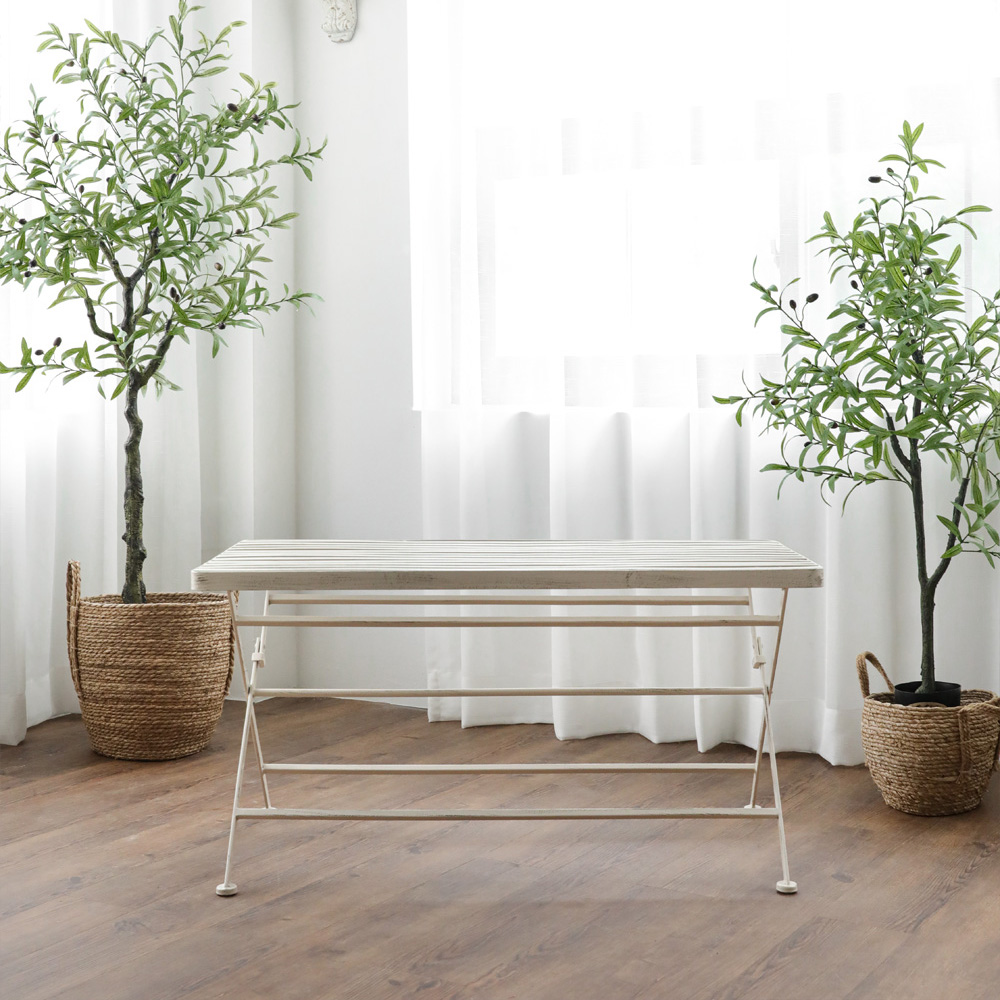 마르세유 화이트 빈티지 철제 야외 가든 테라스 카페 의자 인테리어