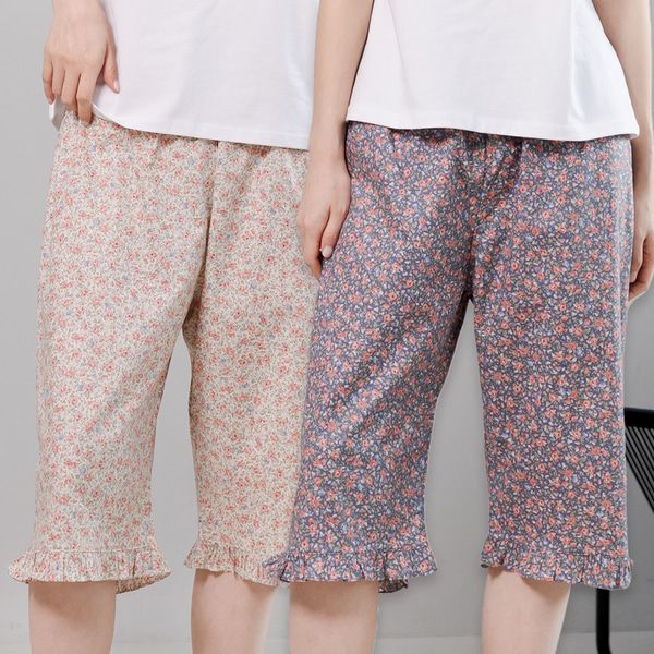 여성 잠옷바지 여자 파자마 바지 레이스 7부 AP5/7/9-455 꽃망울 착용 후기 | 사이즈/핏 총정리 - 대표 이미지