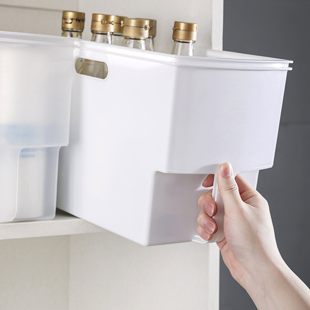 편리한 손잡이 펜트리수납함 플라스틱 리빙박스 소형 옷 팬트리 정리함