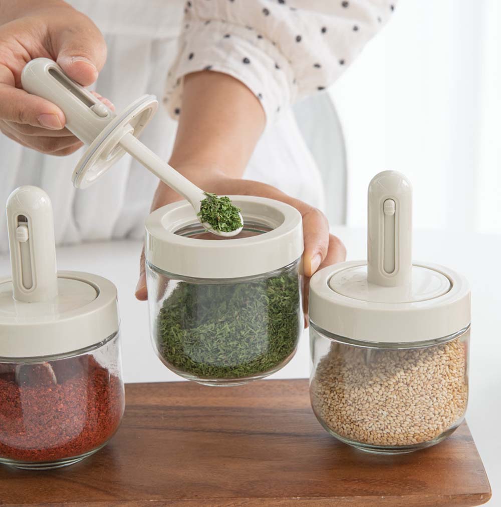 클레로 길이조절 양념통 스푼 일체형 양념병