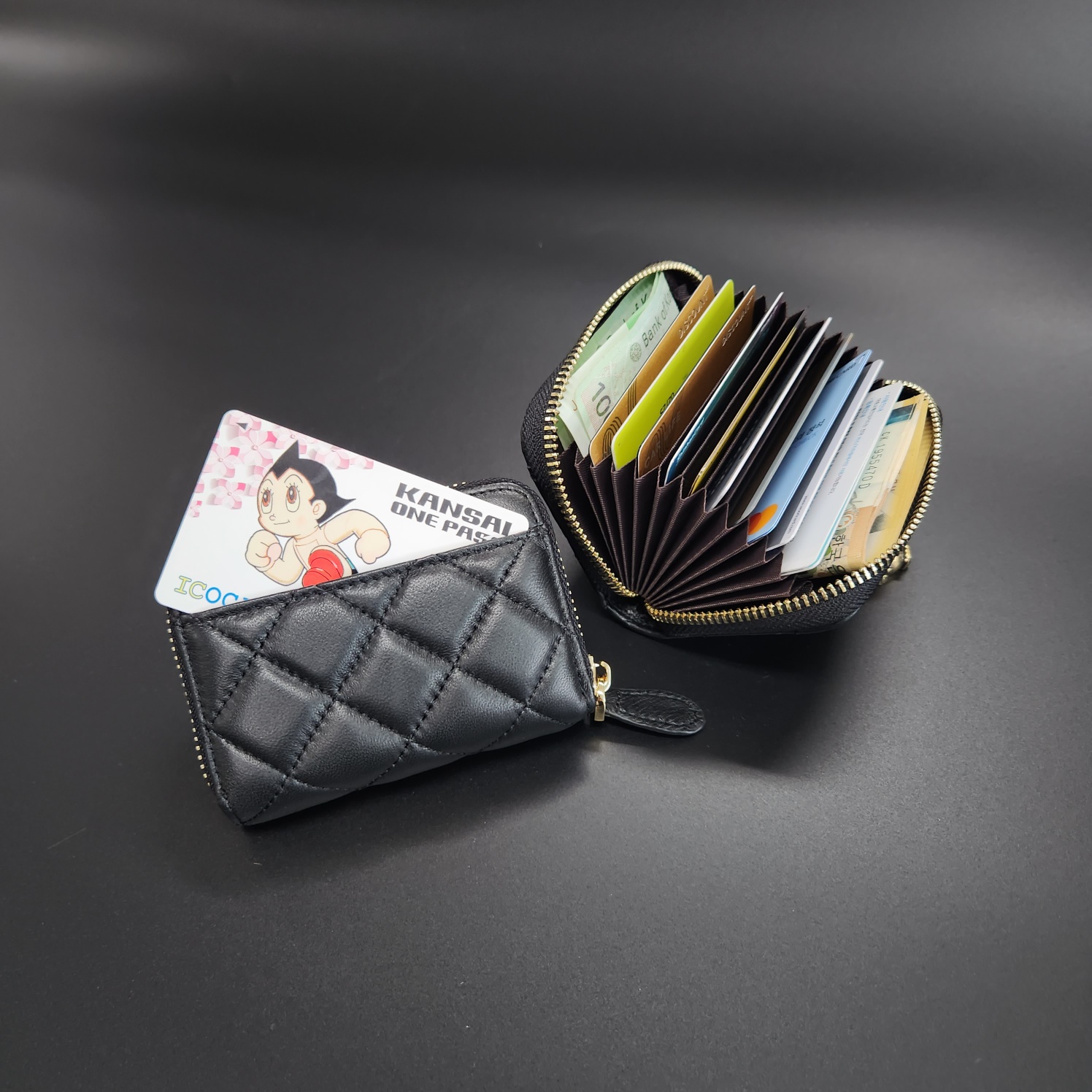 천연양가죽 아코디언 카드지갑 NFC 중복인식방지 특허(BRO-7)