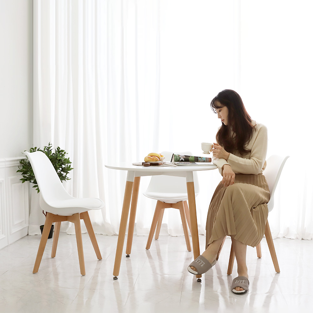 (식탁+의자 SET)템포 스퀘어 800 X 도도 화이트 사각 2인용 식탁 테이블 세트