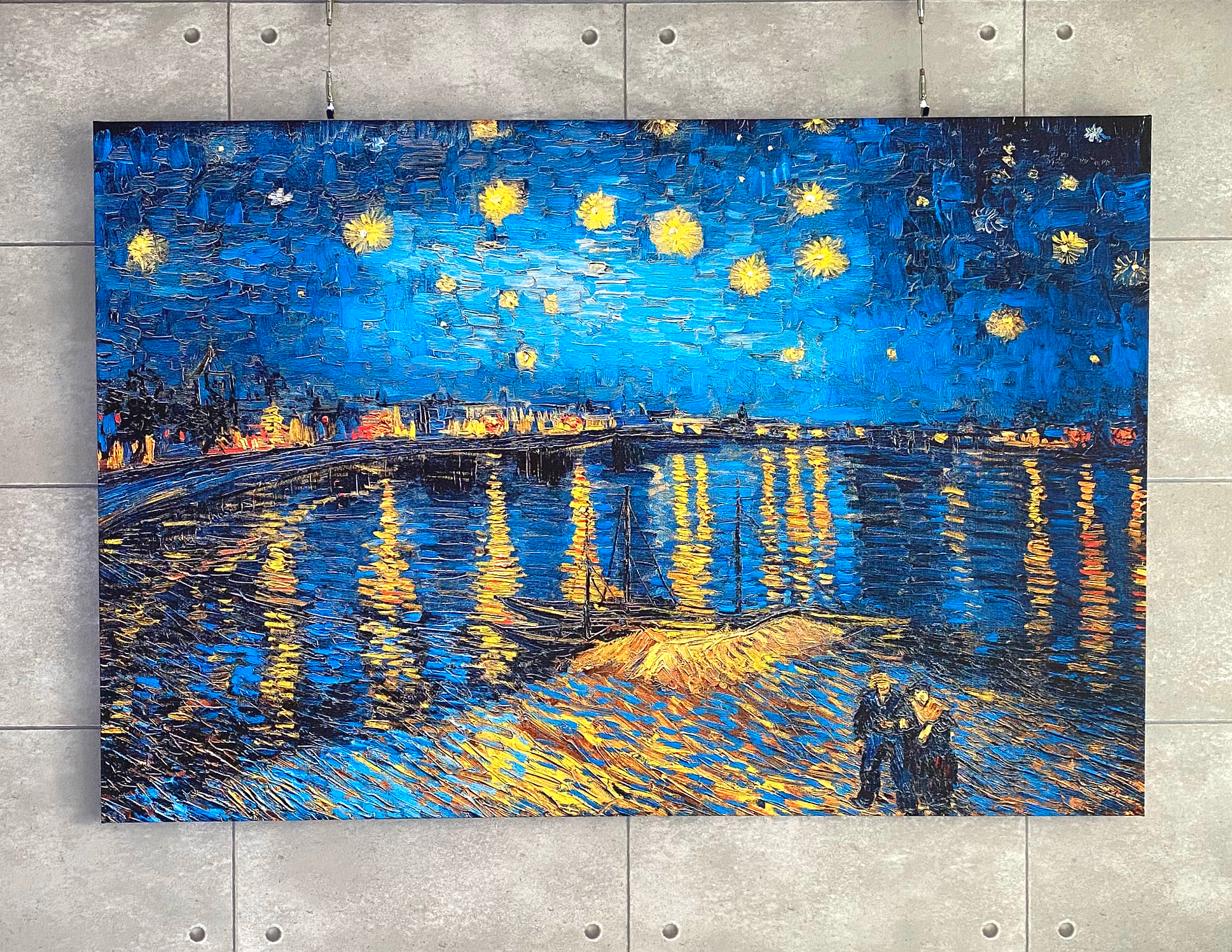 아를의 별이 빛나는밤 100x70cm 액자 그림 반고흐 명화 인테리어 거실 사무실 캔버스 - 상세 이미지 2