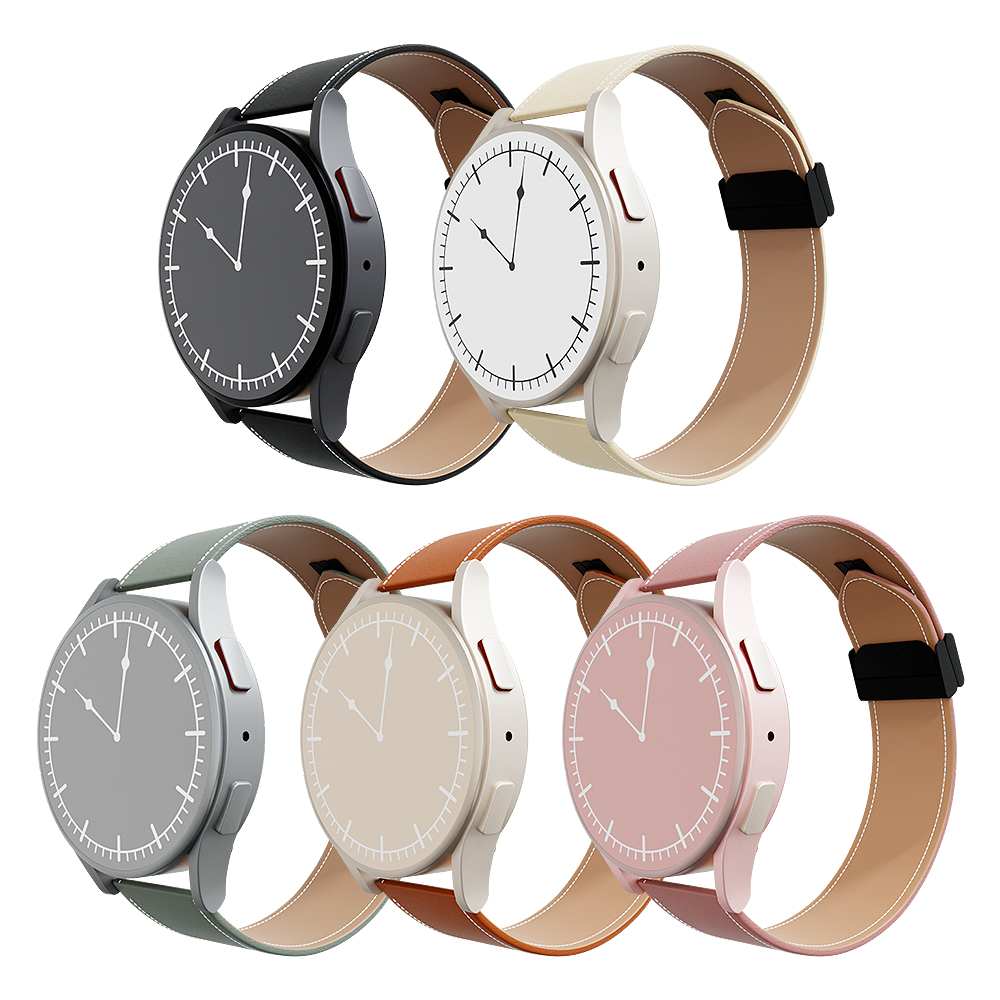 힐링쉴드 갤럭시워치7/6/워치5/프로/워치4 마그네틱 버클 가죽 스트랩 GMDL 시리즈
