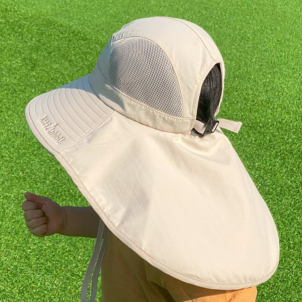 아띠래빗 아기 물놀이 모자 아동용 UV 와이드 아쿠아 플랩캡 유아 키즈 여름 모자 자외선 차단 샌드베이지 S