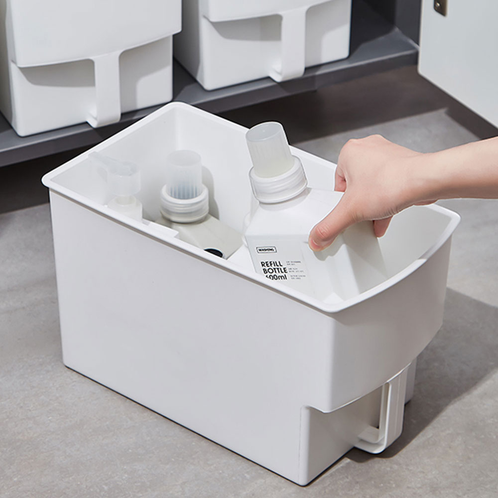 편리한 손잡이 펜트리수납함 플라스틱 리빙박스 소형 옷 팬트리 정리함