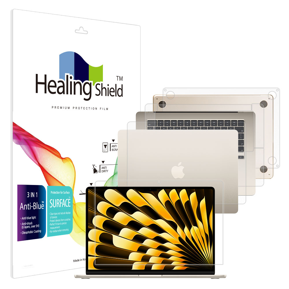 맥북에어 M2 15 2023 블루라이트차단 액정보호필름1매 외부3종 - 상품 이미지