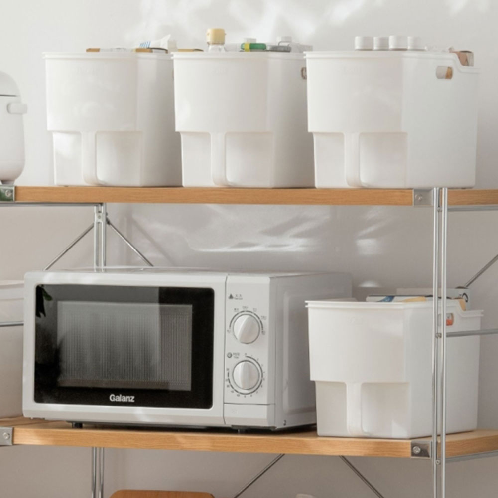 편리한 손잡이 펜트리수납함 플라스틱 리빙박스 소형 옷 팬트리 정리함