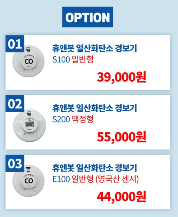 지닉스 일산화탄소 경보기 E100+가방 KFI 캠핑 가스 누설 감지기 - 상세 이미지 4