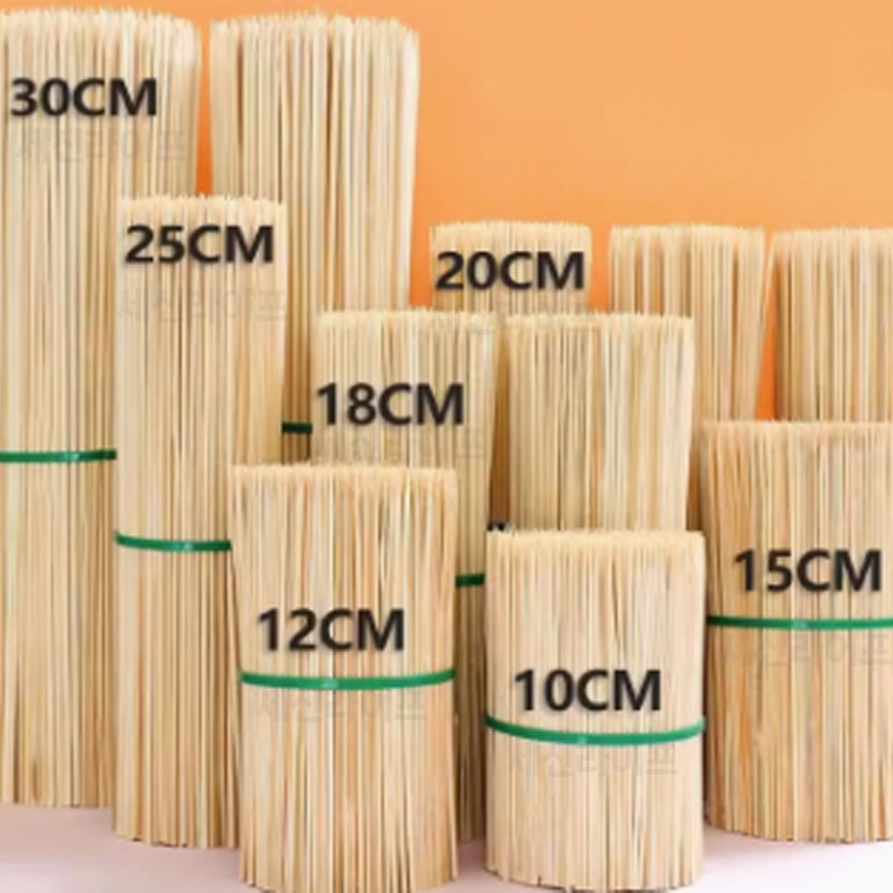 대나무 탕후루 꼬지 꼬치 4파이 28cm 500개 업소용 대용량 과일 산적 나무 꼬치 꽂이 - 상세 이미지 2