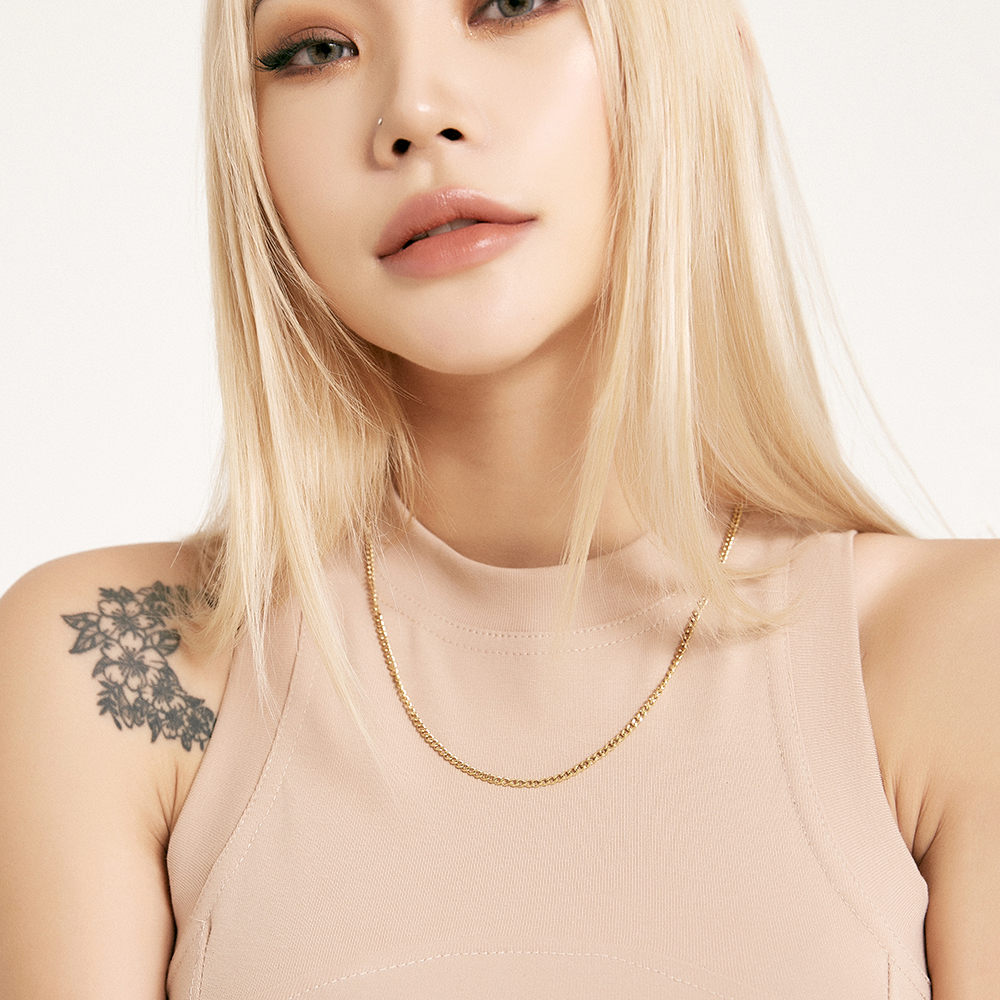 18K도금 써지컬목걸이 패션 학생목걸이 힙합 도금 목걸이 줄 남자 - 상품 이미지