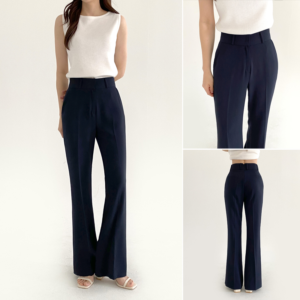 하이웨스트 부츠컷 와이드 슬랙스 세미 여성와이드팬츠 통바지 여자 슬랙스 여름 정장바지