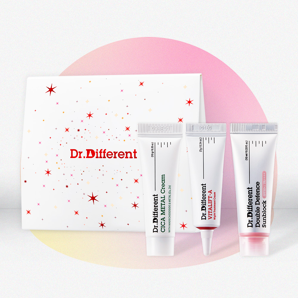 닥터디퍼런트 트라이얼 키트 3종(비타리프트A+시카+선블록 10ml SPF50+) - 상품 이미지