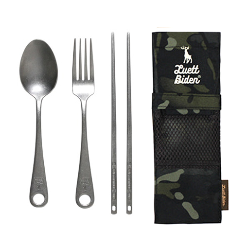 루엣비든 커틀러리 세트 캠핑 스푼 수저 젓가락 포크 파우치 숟가락 커트러리 블랙 멀티캠