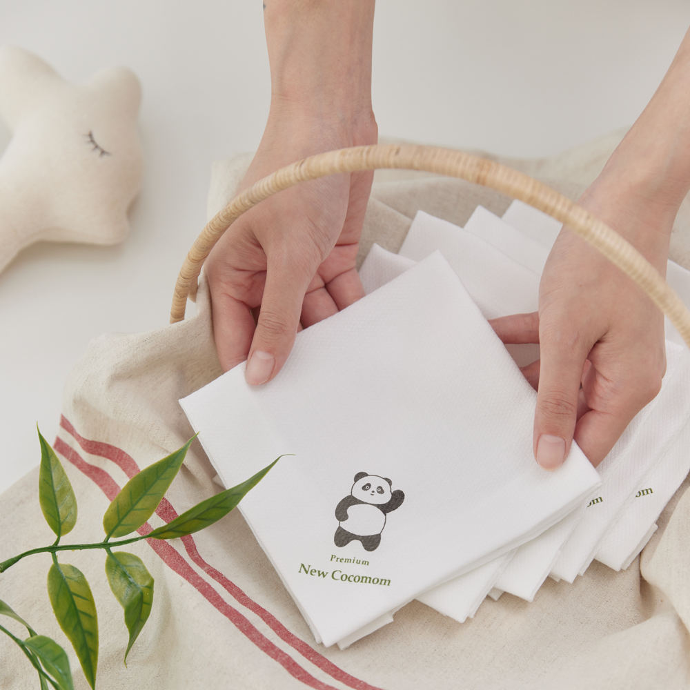 뉴코코맘 1+1 오가닉 밤부손수건 아기 신생아 무형광 손수건