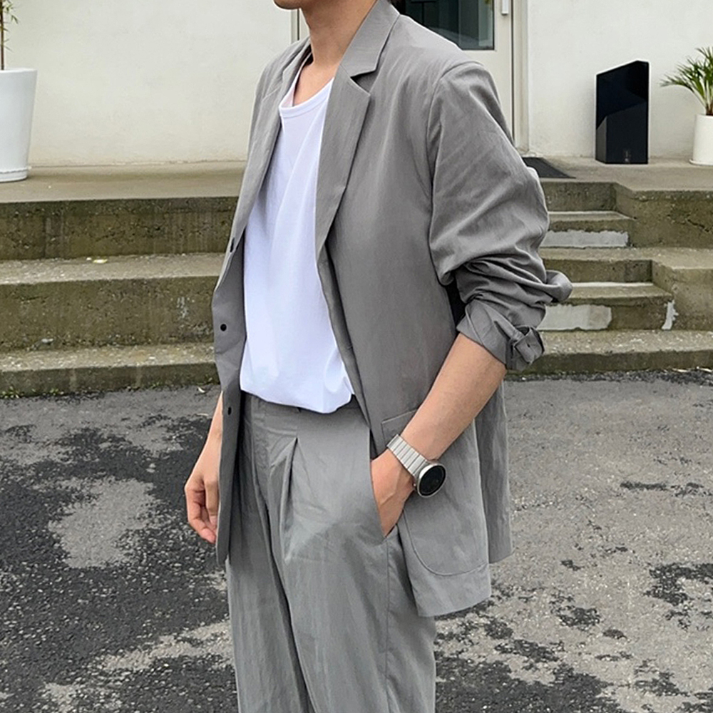 남자여름자켓 나일론 오버핏 자켓 남자블레이저 이미지 2