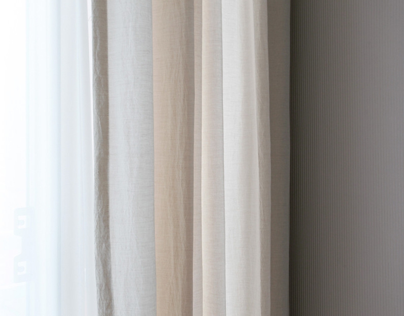 바이아미 멜란 무지 베이지 아이방커튼 아기방 안방 면 맞춤 커튼