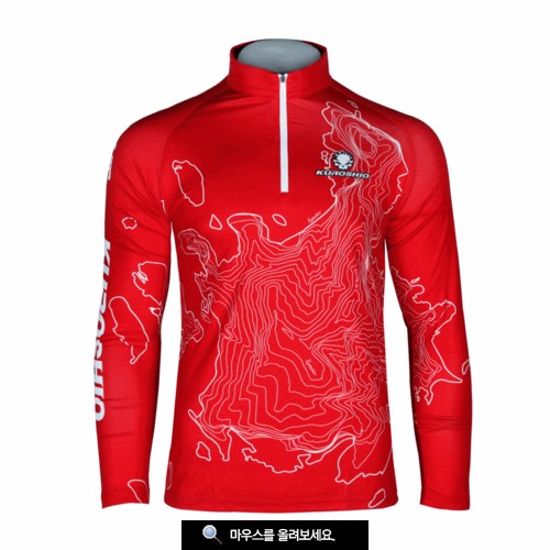 KR23-SL0619 레드 냉감승화티 쿠로시오티 쿠로시오낚시복 쿠로시오티셔츠 - 상품 이미지