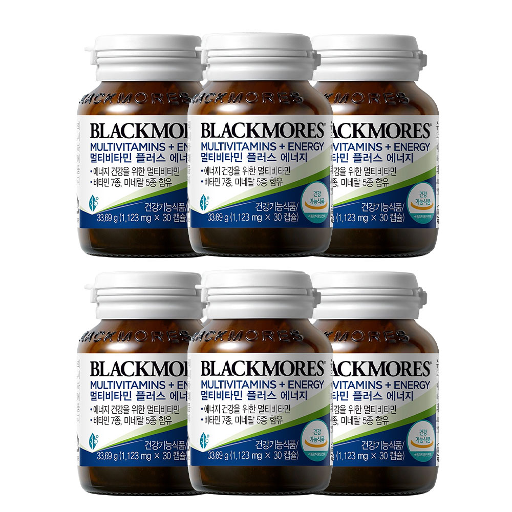 블랙모어스 멀티비타민 플러스 에너지 30캡슐 x 6병 제품 이미지