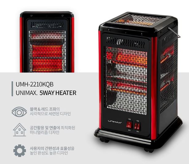 오방난로 텐버튼 오방향 발난로 전기 히터 유니맥스