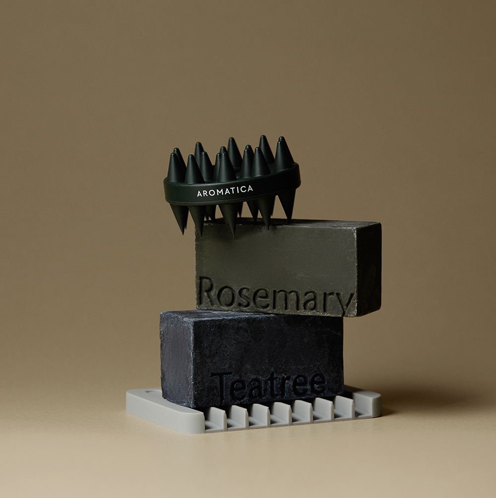 아로마티카 듀얼 스칼프 케어 샴푸 브러쉬 68x42mm 두피 스케일링 마사지 딥클렌징