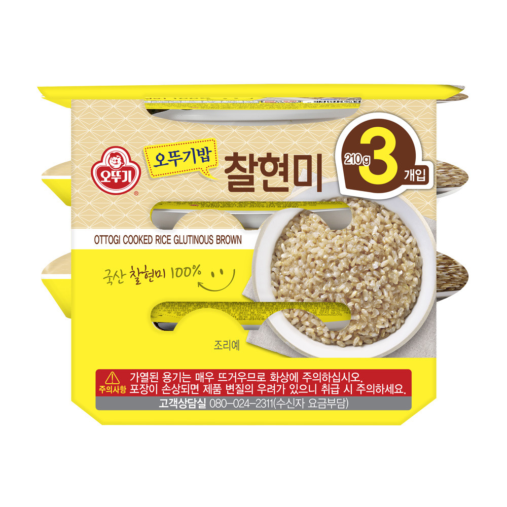 오뚜기 맛있는 오뚜기밥 찰현미 210g, 3개 - 상품 이미지
