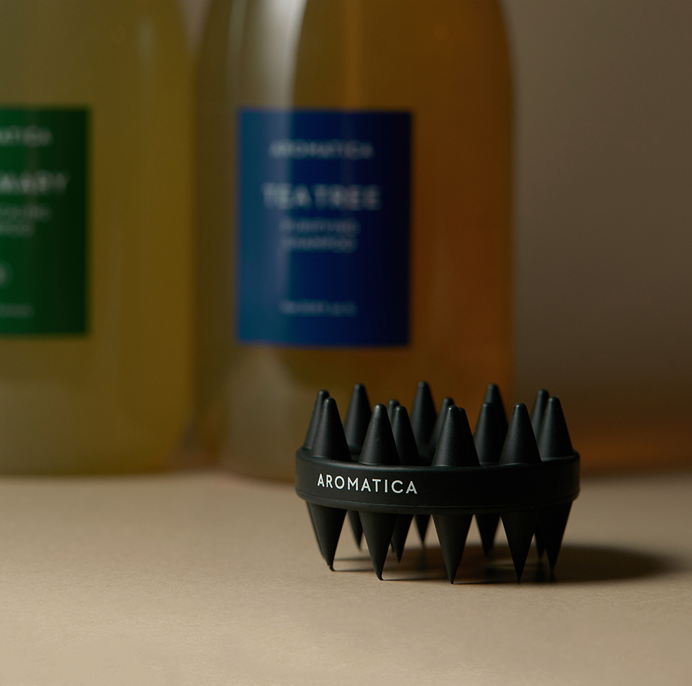 아로마티카 듀얼 스칼프 케어 샴푸 브러쉬 68x42mm 두피 스케일링 마사지 딥클렌징