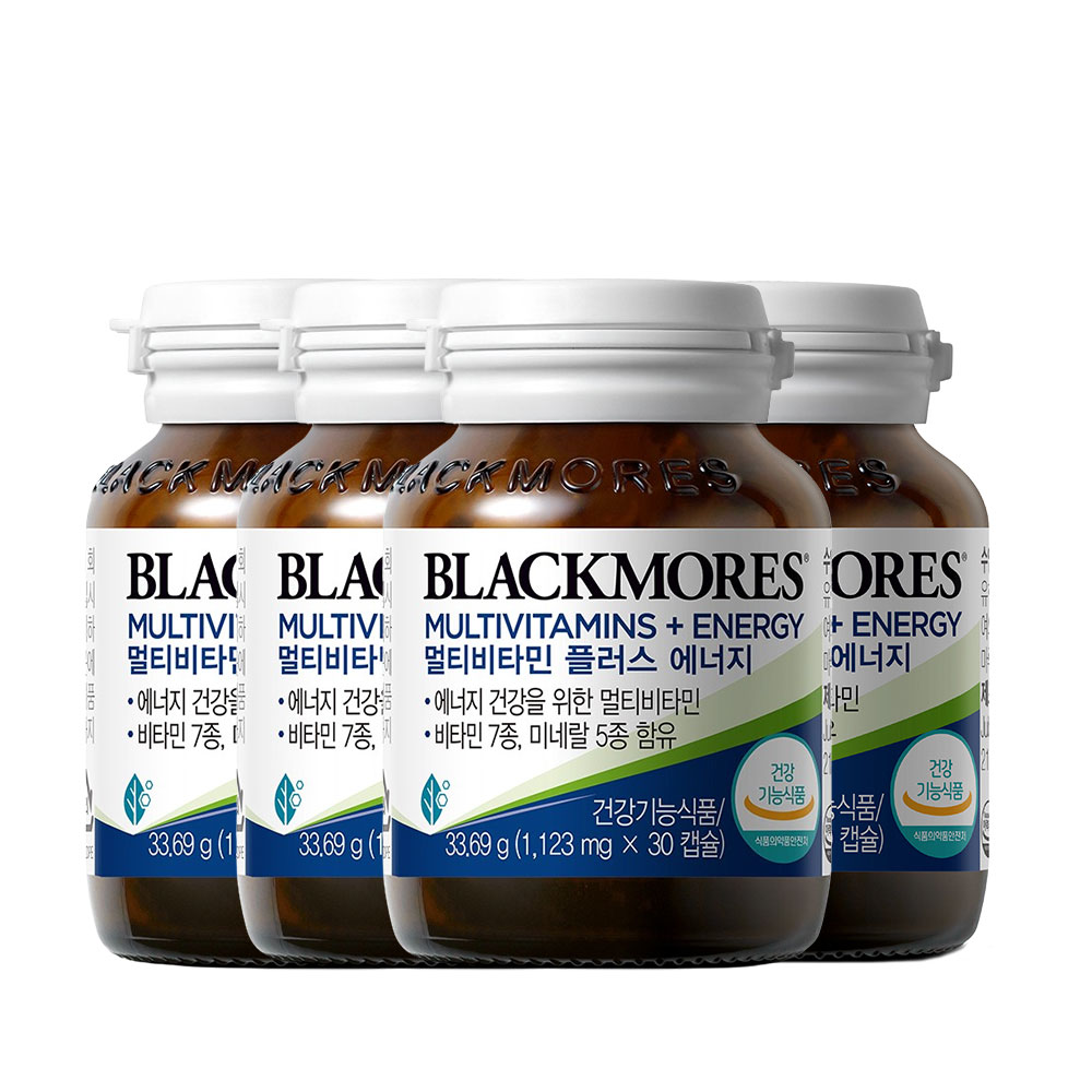 블랙모어스 멀티비타민 플러스 에너지 30캡슐 x 4병 제품 이미지