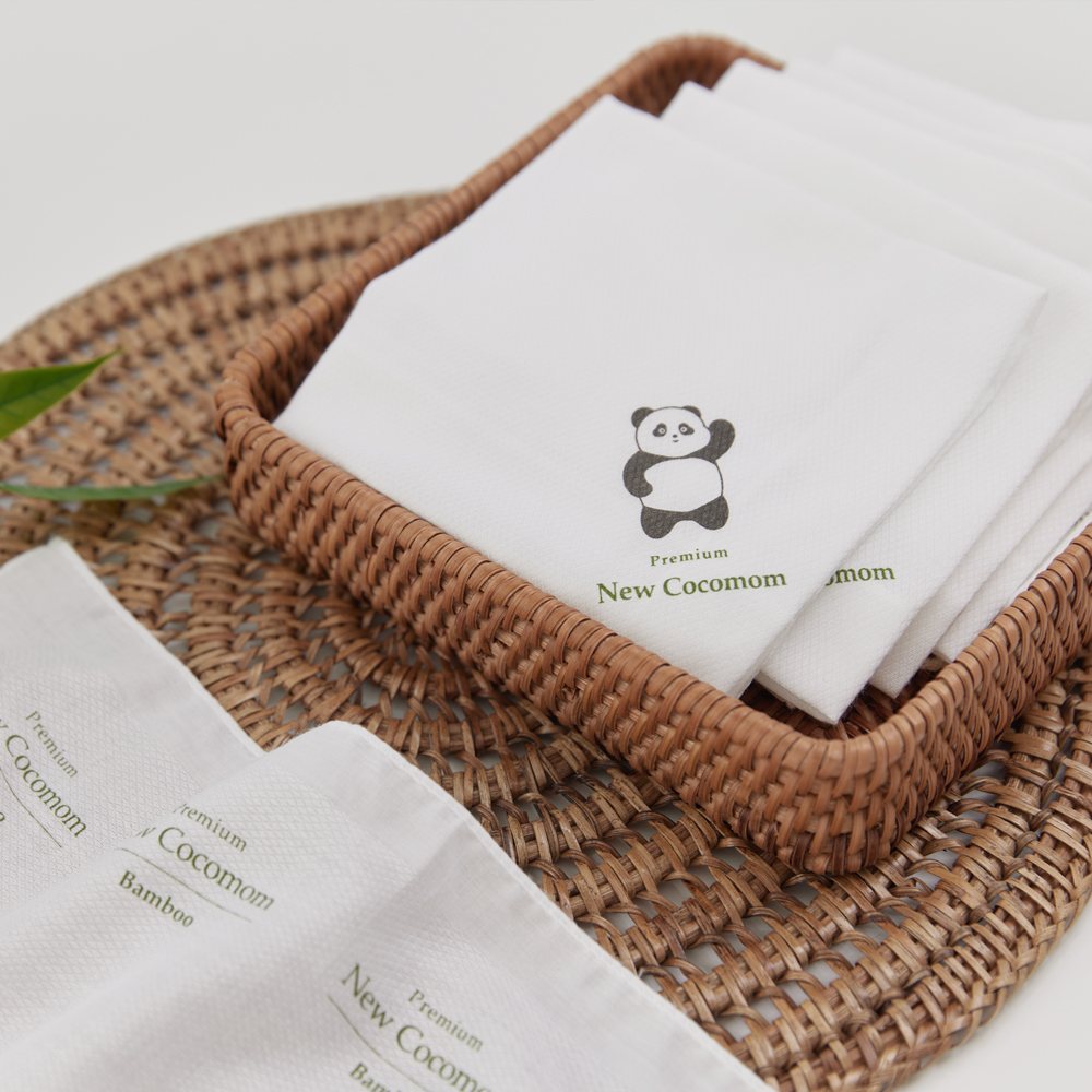 뉴코코맘 1+1 오가닉 밤부손수건 아기 신생아 무형광 손수건