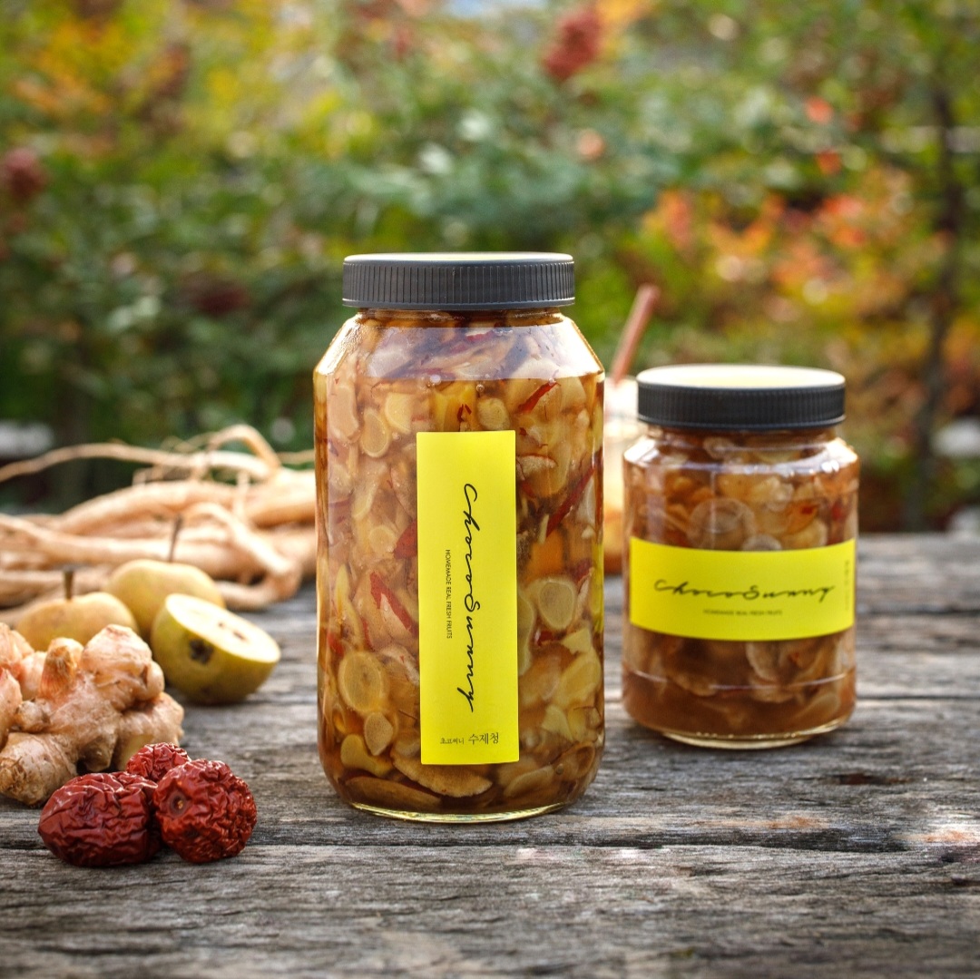 [배도라지대추생강청] 약돌배약도라지 카페 과일 수제청 감기예방 차 선물세트 답례품500g