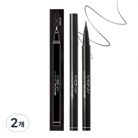맥퀸뉴욕 워터프루프 펜 아이라이너 0.6g 딥 블랙 2개 one option : 에이빔